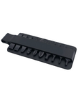 Set of Adakoyu drill bits in a black holder on a white background